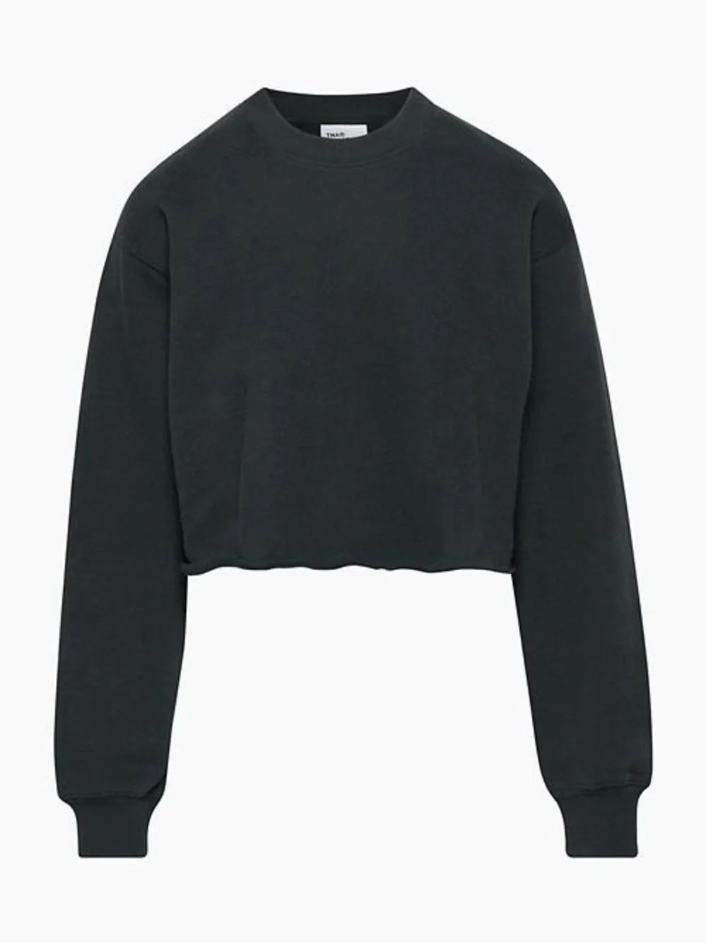 TNA | Cozy Fleece Perfect Cropped Sweatshirt | Black